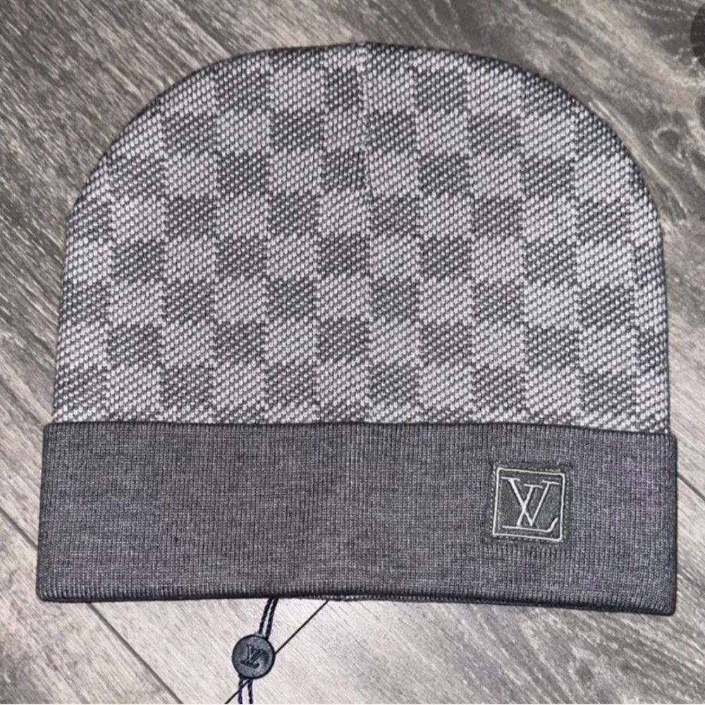 Louis Vuitton Monogram Gray Knit Hat